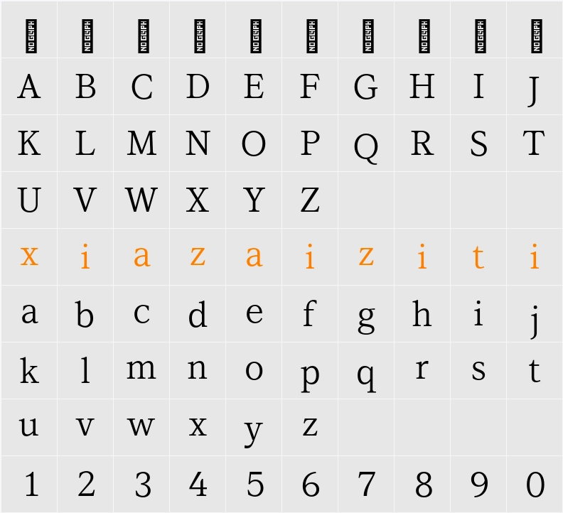 LT Superior Serif 字符映射表