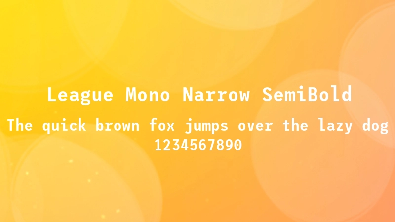 League Mono Narrow SemiBold 字体预览图