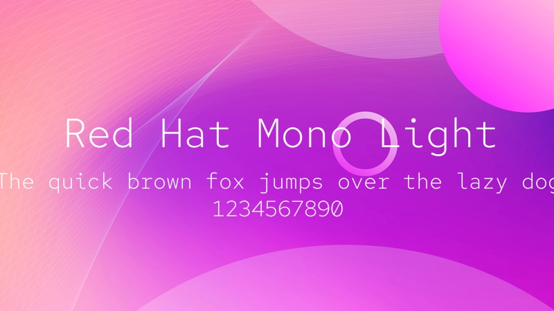 Red Hat Mono Light 字体预览图