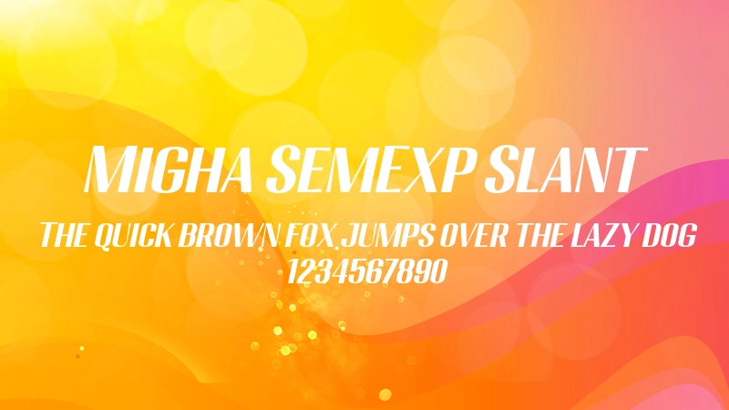 Migha SemExp Slant 字体预览图
