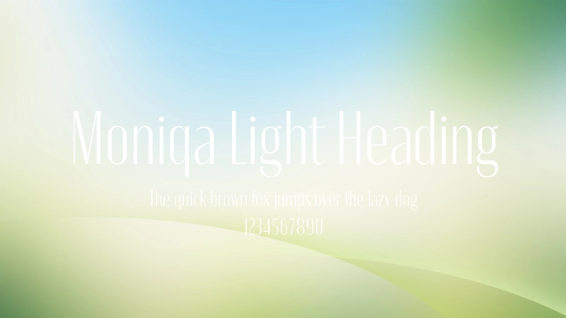 Moniqa Light Heading 字体预览图
