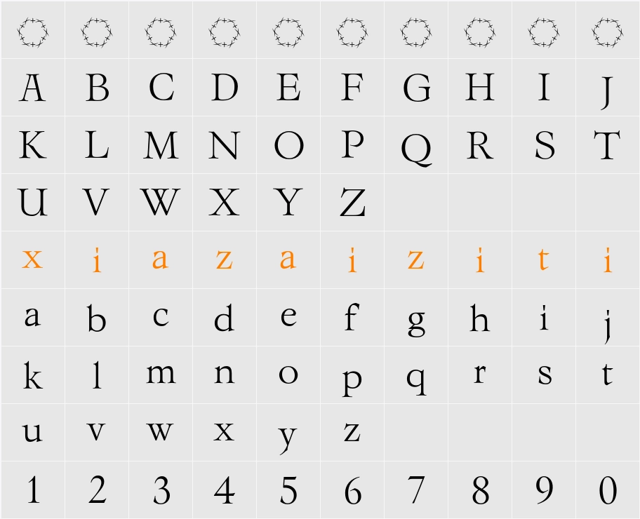 Isenheim 字符映射表