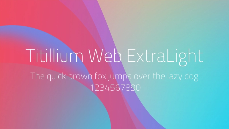 Titillium Web ExtraLight 字体预览图